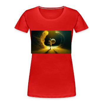 Tennis Player in Space - Women's Premium Organic T-Shirt - red - Front - Mia (176cm)