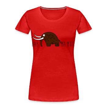 Mammut und Mut - Frauen Premium Bio T-Shirt - Rot - Vorne - Mia (176cm)