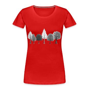 Forest Trees Black & White - Women's Premium Organic T-Shirt - red - Front - Mia (176cm)