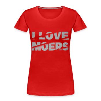 Moers Germany City Font Skyline I Love - Women's Premium Organic T-Shirt - red - Front - Mia (176cm)