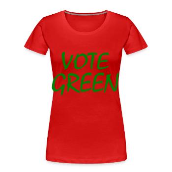 Vote green - Frauen Premium Bio T-Shirt - Rot - Vorne - Mia (176cm)