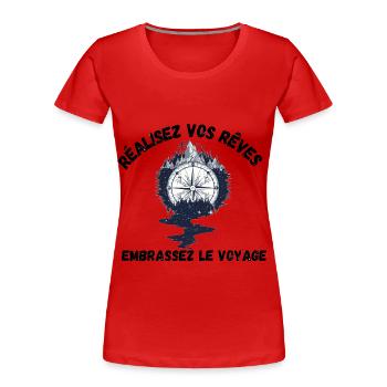 Naviguer les Rêves - T-shirt bio Premium Femme - rouge - Devant - Mia (176cm)