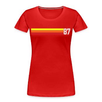 Retro 1987 t-shirt 87 vintage 1987 - Women's Premium Organic T-Shirt - red - Front - Mia (176cm)