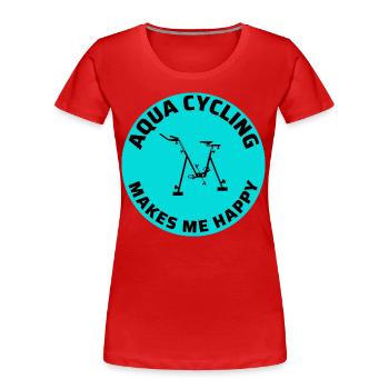 Aqua Cycling Schwimmbad Fitness Training Coach - Frauen Premium Bio T-Shirt - Rot - Vorne - Mia (176cm)