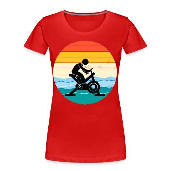 Aqua Cycling Schwimmbad Fitness Training - Frauen Premium Bio T-Shirt - Rot - Vorne - Mia (176cm)