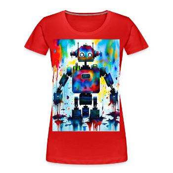 Art Robot Colorful - Women's Premium Organic T-Shirt - red - Front - Mia (176cm)