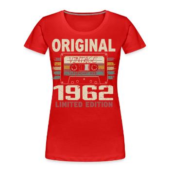 1962 Geburtstagsgeschenk 1962 Jahrgang 1962 Retro - Frauen Premium Bio T-Shirt - Rot - Vorne - Mia (176cm)