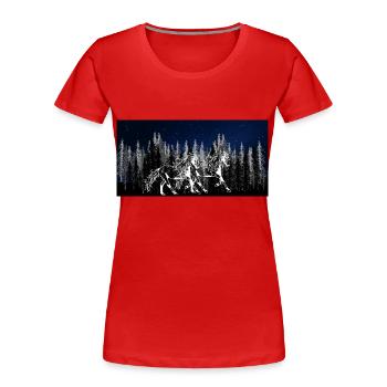 Wildnis Wildpferde Reiterin Traum Fantasy Hengst - Frauen Premium Bio T-Shirt - Rot - Vorne - Mia (176cm)