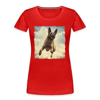 Millésime Berger Belge - T-shirt bio Premium Femme - rouge - Devant - Mia (176cm)
