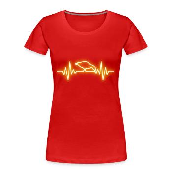 Canard - T-shirt bio Premium Femme - rouge - Devant - Mia (176cm)
