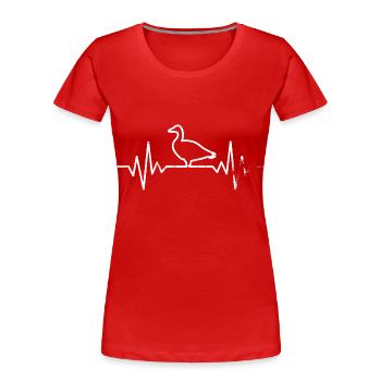 Ente - Frauen Premium Bio T-Shirt - Rot - Vorne - Mia (176cm)