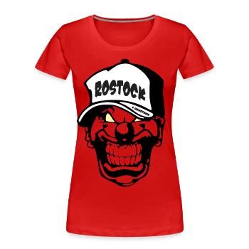 Rostock Clown - Frauen Premium Bio T-Shirt - Rot - Vorne - Mia (176cm)