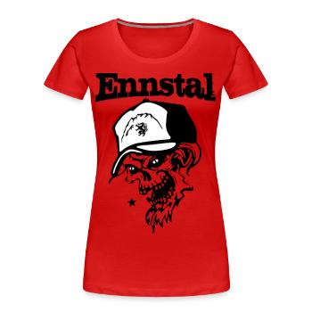 Ennstal - Steiermark - Grimming - Frauen Premium Bio T-Shirt - Rot - Vorne - Mia (176cm)