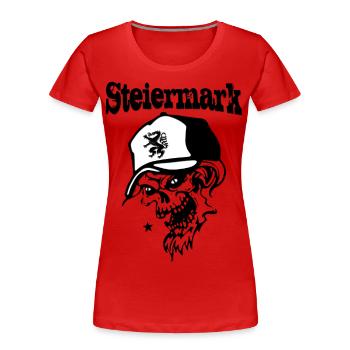 Steiermark - Frauen Premium Bio T-Shirt - Rot - Vorne - Mia (176cm)