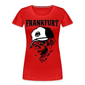 Frankfurt - Frauen Premium Bio T-Shirt - Rot - Vorne - Mia (176cm)
