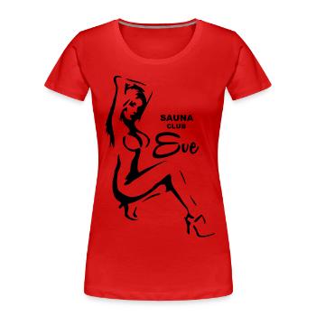 Saunaclub - Frauen Premium Bio T-Shirt - Rot - Vorne - Mia (176cm)