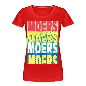 Moers Germany City Font Skyline - Women's Premium Organic T-Shirt - red - Front - Mia (176cm)