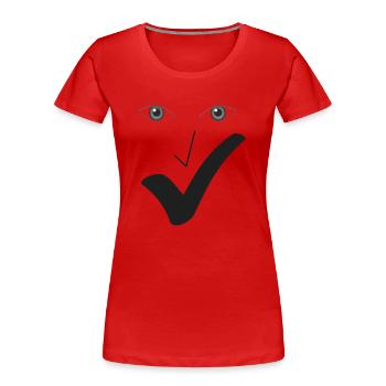 Feines Lächeln Feines Gesicht A02. - Frauen Premium Bio T-Shirt - Rot - Vorne - Mia (176cm)