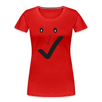 Feines Lächeln - Feines Gesicht 02. - Frauen Premium Bio T-Shirt - Rot - Vorne - Mia (176cm)