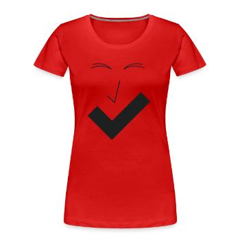 Feines Lächeln Feines Gesicht B04. - Frauen Premium Bio T-Shirt - Rot - Vorne - Mia (176cm)