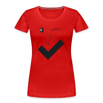 Feines Lächeln - Feines Gesicht B02. - Frauen Premium Bio T-Shirt - Rot - Vorne - Mia (176cm)