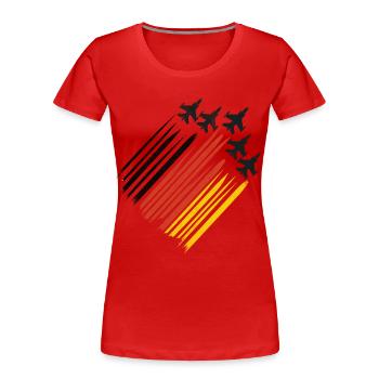 Pilote de jet allemand Pilote de jet Pilote de jet - T-shirt bio Premium Femme - rouge - Devant - Mia (176cm)