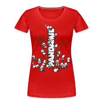 Pandas "Pandamie" süße knuddelige Pandabären - Frauen Premium Bio T-Shirt - Rot - Vorne - Mia (176cm)