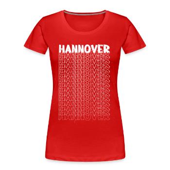 Hanovre Allemagne City Font Skyline Accueil - T-shirt bio Premium Femme - rouge - Devant - Mia (176cm)