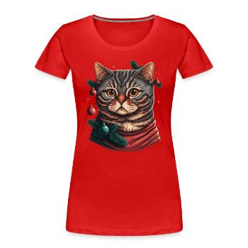 Gorgeous Advent kitten digital illustration, the - Women's Premium Organic T-Shirt - red - Front - Mia (176cm)