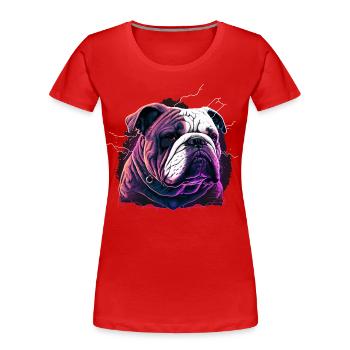 Bulldoggenkopf Kunst - Frauen Premium Bio T-Shirt - Rot - Vorne - Mia (176cm)