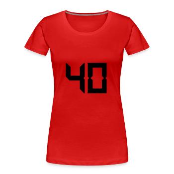 40 JAHRE. 40-jähriges Jubiläum. GEBURTSTAG 40 JAHRE. 40 - Frauen Premium Bio T-Shirt - Rot - Vorne - Mia (176cm)