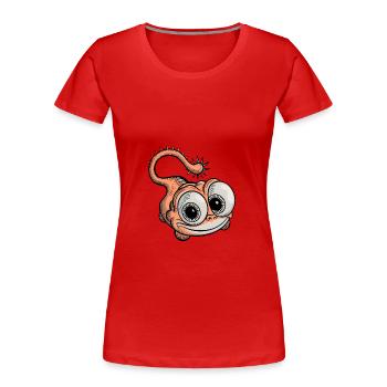 funny laughing fantasy creature - Women's Premium Organic T-Shirt - red - Front - Mia (176cm)