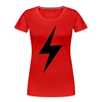 Blitz Flash - Frauen Premium Bio T-Shirt - Rot - Vorne - Mia (176cm)