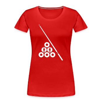Billard symbol icon - Frauen Premium Bio T-Shirt - Rot - Vorne - Mia (176cm)