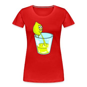 Zitrone - Frauen Premium Bio T-Shirt - Rot - Vorne - Mia (176cm)