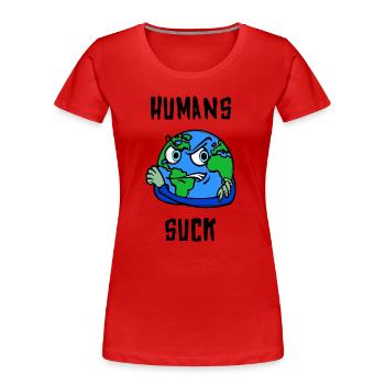 Mutter Erde Statement Erderwärmung Klimaschutz - Frauen Premium Bio T-Shirt - Rot - Vorne - Mia (176cm)