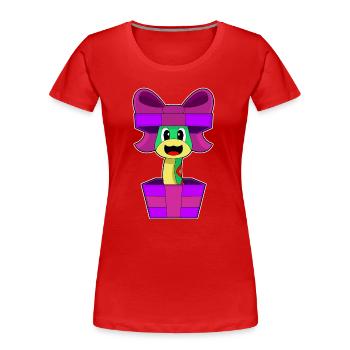Forfait de Noël serpent - T-shirt bio Premium Femme - rouge - Devant - Mia (176cm)