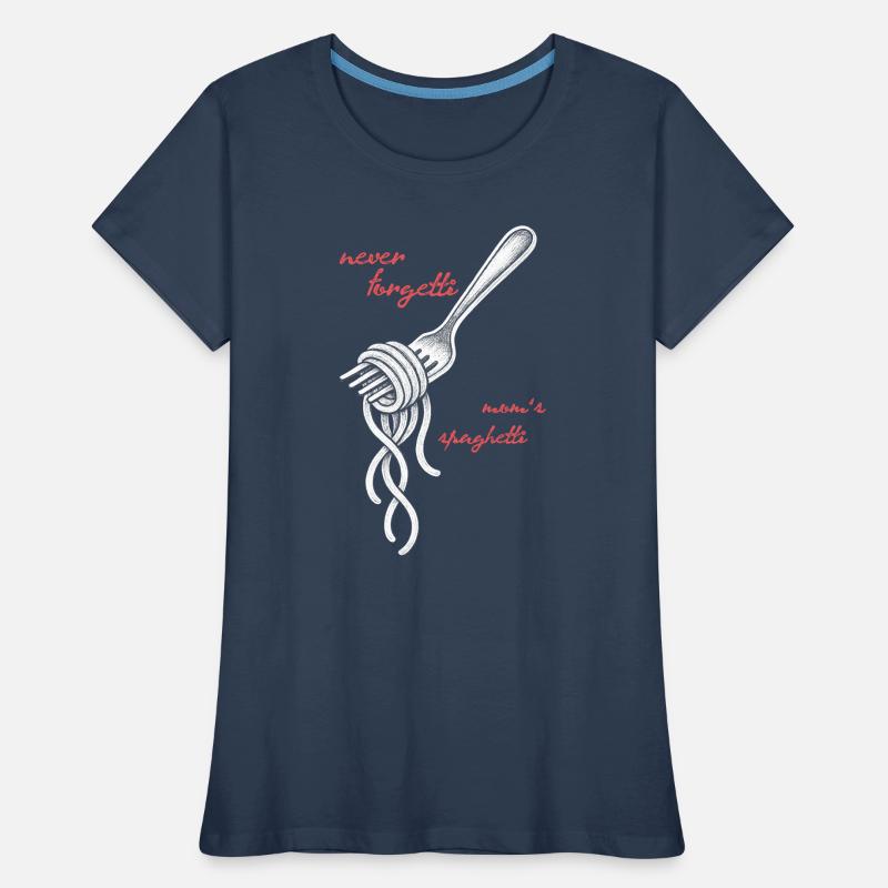 Never Forgetti Spaghetti Fork Drawing Women's Premium Organic T-Shirt