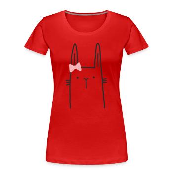 Bunny Girl Lapin de Pâques - T-shirt bio Premium Femme - rouge - Devant - Mia (176cm)