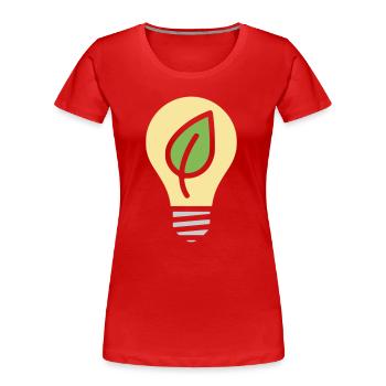 Glühbirne Umwelt Strom - Frauen Premium Bio T-Shirt - Rot - Vorne - Mia (176cm)