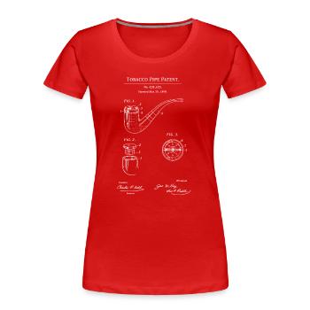Vintage Pipe Patent Bauplan - Frauen Premium Bio T-Shirt - Rot - Vorne - Mia (176cm)
