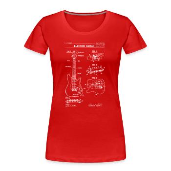 Brevet de plan pour guitare électrique. - T-shirt bio Premium Femme - rouge - Devant - Mia (176cm)