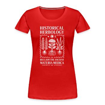 Historical Herbology: Materia Medica - Women's Premium Organic T-Shirt - red - Front - Mia (176cm)