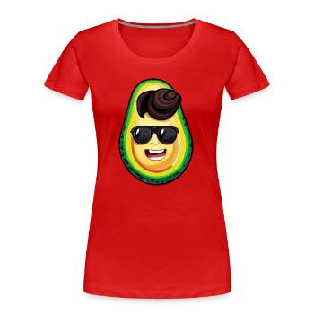 avocado Rock 'n' Roll - 50er Jahre Design - Frauen Premium Bio T-Shirt - Rot - Vorne - Mia (176cm)