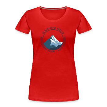 Glückliche Seelen, frische Luft, weite Aussichten - Frauen Premium Bio T-Shirt - Rot - Vorne - Mia (176cm)