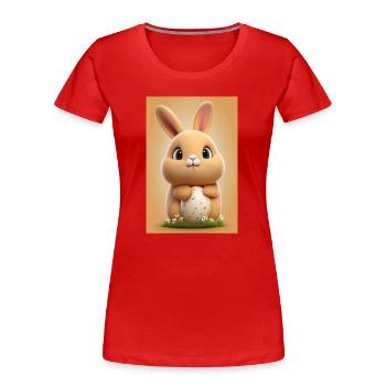 Osterhase - Frauen Premium Bio T-Shirt - Rot - Vorne - Mia (176cm)