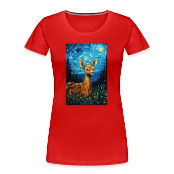 Reh - Frauen Premium Bio T-Shirt - Rot - Vorne - Mia (176cm)