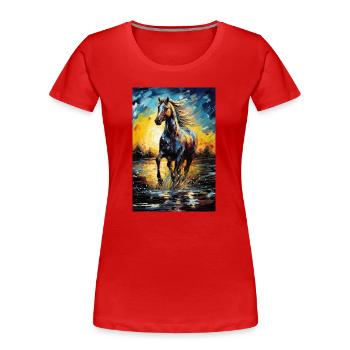 Pferd - Frauen Premium Bio T-Shirt - Rot - Vorne - Mia (176cm)