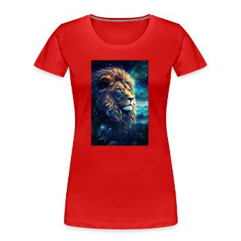 Lion - T-shirt bio Premium Femme - rouge - Devant - Mia (176cm)