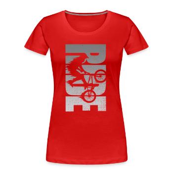 BMX Rider Ride Vélo Rétro - T-shirt bio Premium Femme - rouge - Devant - Mia (176cm)